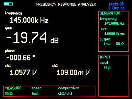Frequency Response Analyzer screenshot