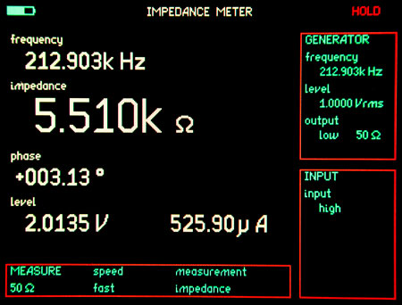 Impedance Meter screenshot